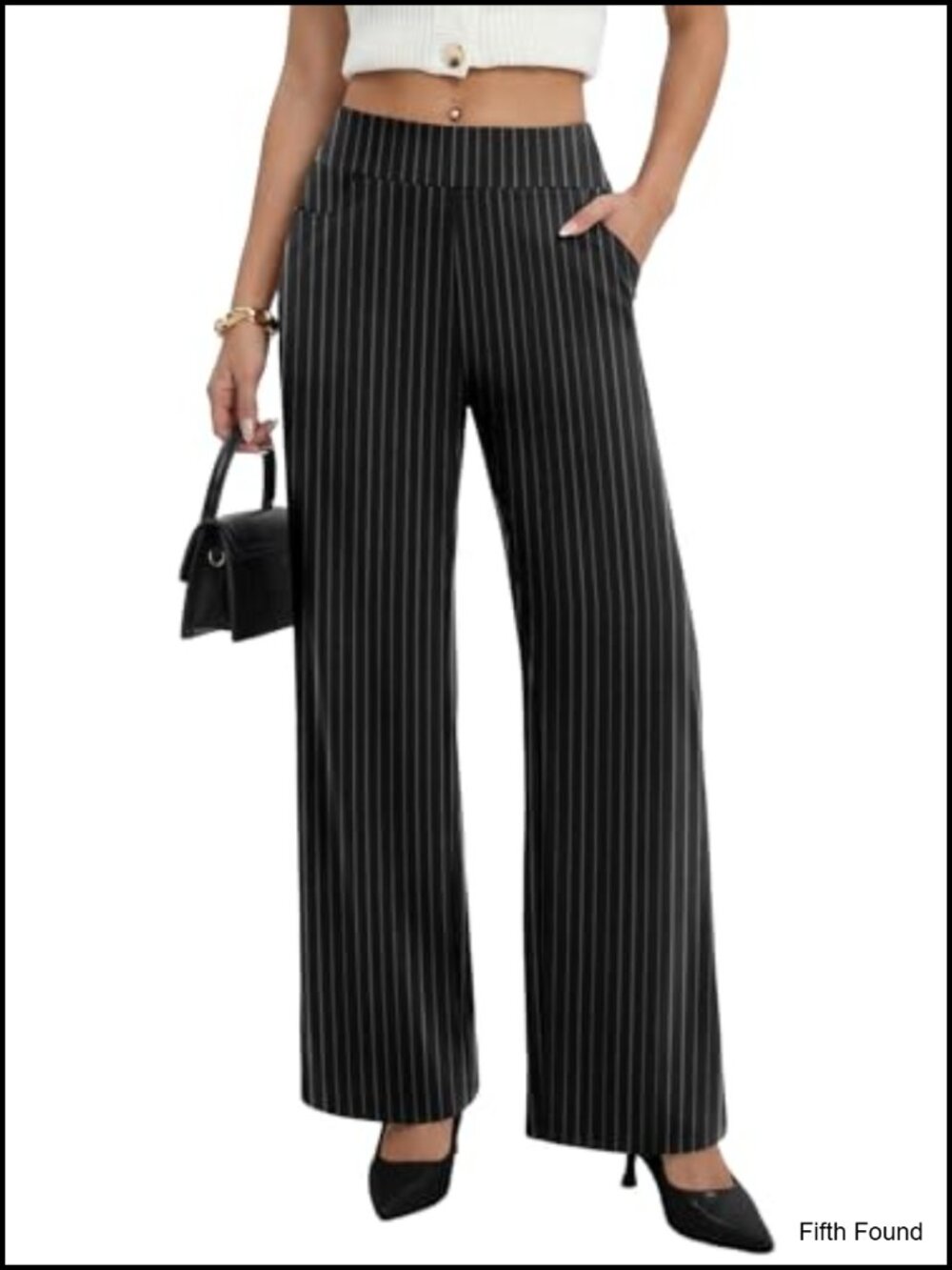 Stretchy Wide Leg Work Pants Business Casual Office Slacks